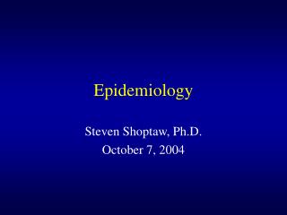 Epidemiology