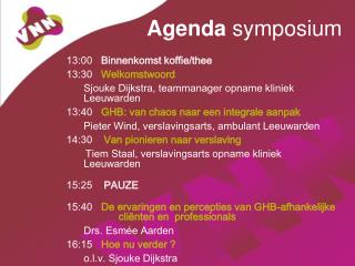 Agenda symposium
