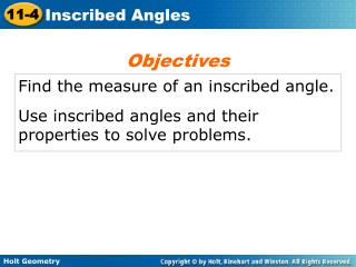 Find the measure of an inscribed angle.