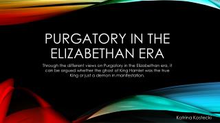 Purgatory in the Elizabethan era
