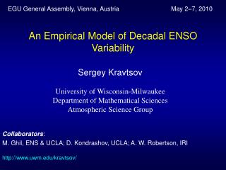 An Empirical Model of Decadal ENSO Variability