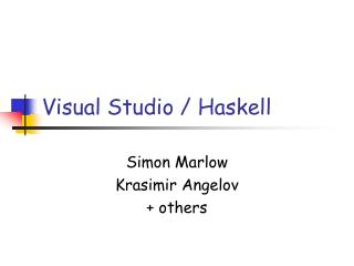 Visual Studio / Haskell