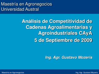 Maestría en Agronegocios Universidad Austral