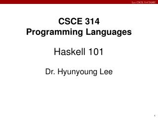 CSCE 314 Programming Languages