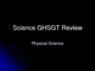 Science GHSGT Review