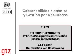 Gobernabilidad sistémica y Gestión por Resultados