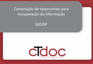 Construção de taxonomias para recuperação da informação GIDJSP
