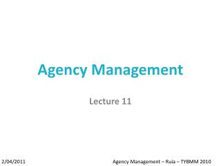 Agency Management