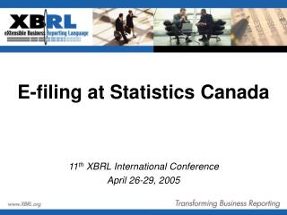 E-filing at Statistics Canada