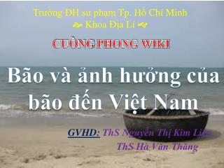 Trường ĐH sư phạm Tp. Hồ Chí Minh  Khoa Địa Lí 