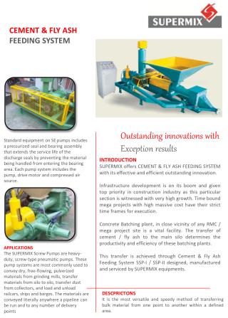 CEMENT &amp; FLY ASH FEEDING SYSTEM