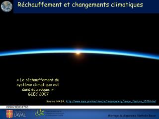 Réchauffement et changements climatiques