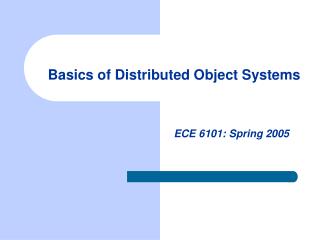 Basics of Distributed Object Systems