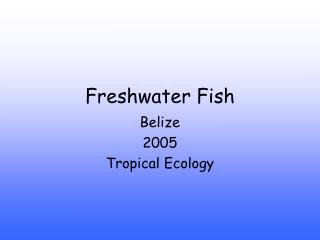 Freshwater Fish