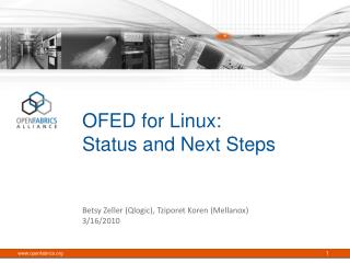 OFED for Linux: Status and Next Steps