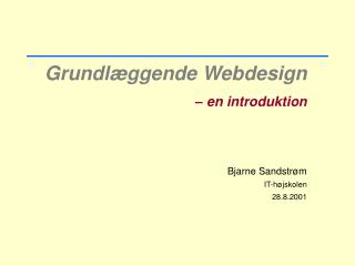 Grundlæggende Webdesign – en introduktion