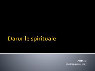 Darurile spirituale