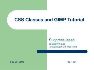 CSS Classes and GIMP Tutorial