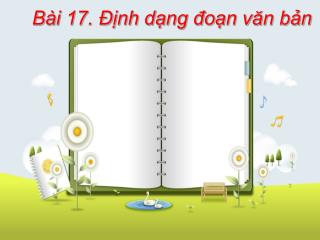 Bài 17. Định dạng đoạn văn bản