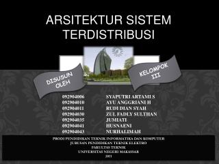 ARSITEKTUR SISTEM TERDISTRIBUSI