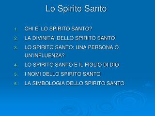 Lo Spirito Santo