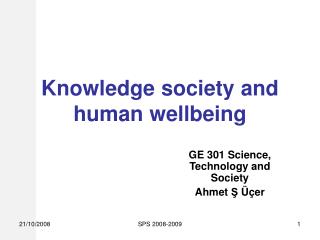 Knowledge society and human wellbeing