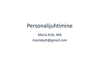 Personalijuhtimine