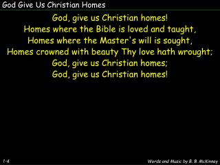 God Give Us Christian Homes