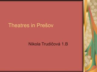 Theatres in Prešov