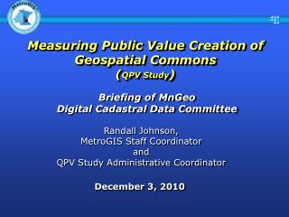 Measuring Public Value Creation of Geospatial Commons ( QPV Study )