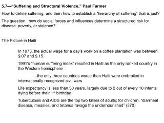 5.7—“Suffering and Structural Violence,” Paul Farmer