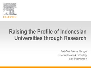 Raising the Profile of Indonesian Universities through Research