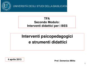 Interventi psicopedagogici e strumenti didattici