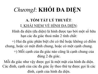 ChươngI : KHỐI ĐA DIỆN