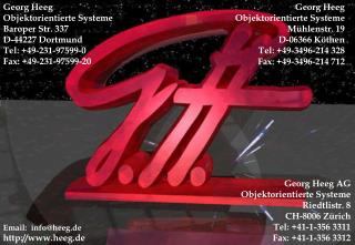 Georg Heeg Objektorientierte Systeme Baroper Str. 337 D-44227 Dortmund Tel: +49-231-97599-0