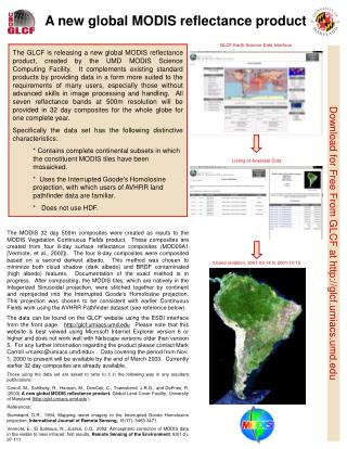 A new global MODIS reflectance product