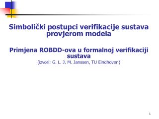 Simbolički postupci verifikacije sustava provjerom modela