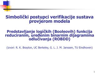 Simbolički postupci verifikacije sustava provjerom modela