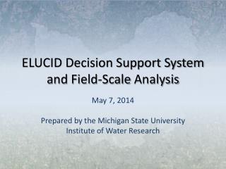 ELUCID Decision Support System and Field-Scale Analysis