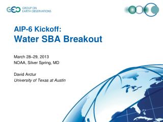 AIP-6 Kickoff : Water SBA Breakout