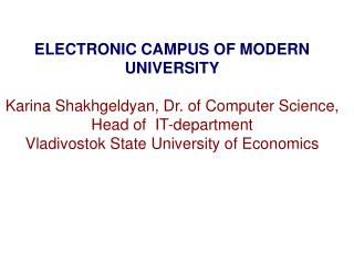 ELECTRONIC CAMPUS OF MODERN UNIVERSITY