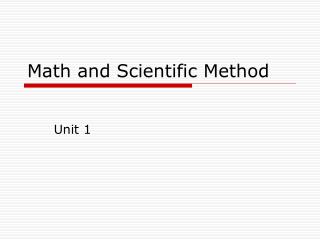 Math and Scientific Method