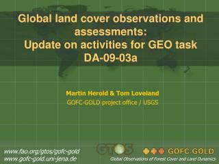 Global land cover observations and assessments: Update on activities for GEO task DA-09-03a