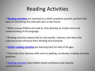 Reading Activities