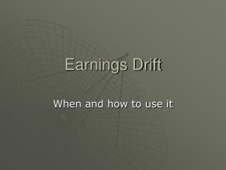 Earnings Drift