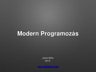 Modern Programozás