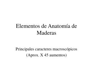 Elementos de Anatomía de Maderas