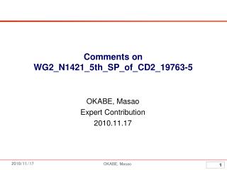 Comments on WG2_N1421_5th_SP_of_CD2_19763-5