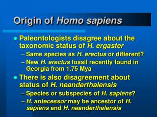 Origin of Homo sapiens