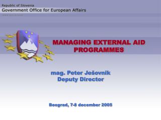 MANAGING EXTERNAL AID PROGRAMMES